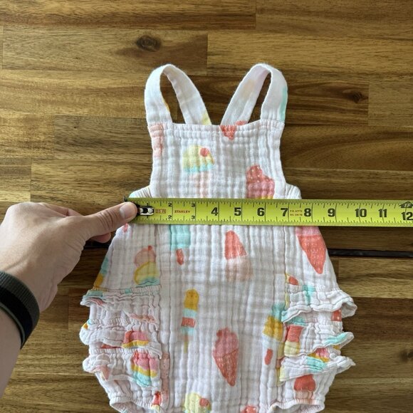 Angel Dear Ice Cream Print Cotton Muslin Bubble Romper Size 18-24mo Beach Summer - Picture 4 of 10